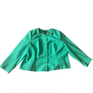 Lane Bryant Teal Green Hook-Front Blazer